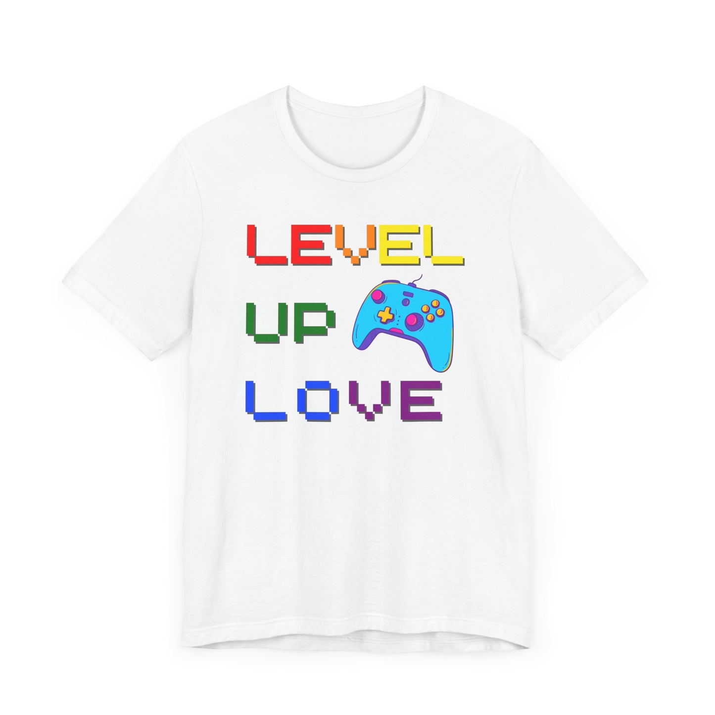 Level Up Love - Rainbow Pride Console Gamer | Gaymer Pride T-Shirt